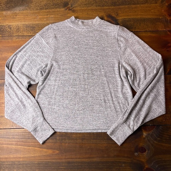 Rag & Bone Bigsby Heather Grey Mock Neck Balloon Long Sleeve Soft Women's Medium - Picture 6 of 10